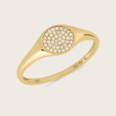 Pajure 14k Gold Lab Grown Diamond Signet Ring - Size 6