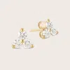 Pajure 14k Gold Lab Grown Diamond Triplet Stud Earrings In Gold