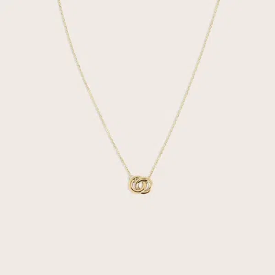 Pajure 14k Gold Linked Circle Pendant Necklace In Silver