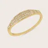 Pajure 14k Gold Pavé Lab Grown Diamond Thin Dôme Ring In Gold