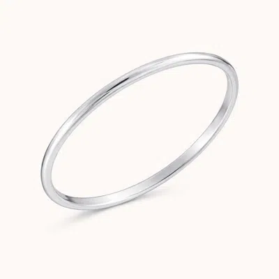 Pajure 14k Gold Thin Wedding Band Ring - Size 8 In White