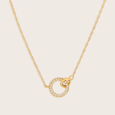 Pajure 14k Yellow Gold & Lab Grown Diamond Interlocking Circles Pendant Necklace