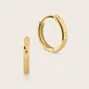 Pajure 14k Yellow Gold Faceted Huggie Hoop Earrings In Gold