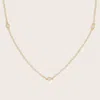 Pajure 14k Yellow Gold Five Round Lab Grown Diamond Station Necklace In Gold