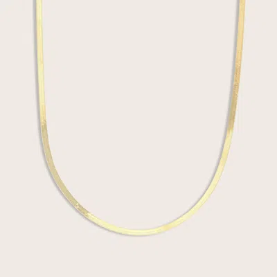 Pajure 14k Yellow Gold Herringbone Chain Necklace