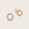 Pajure 14k Yellow Gold Pavé Lab Grown Diamond Circle Stud Earrings