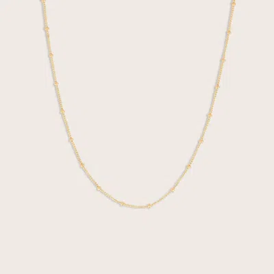 Pajure 14k Yellow Gold Station Bead Chain Necklace In Orange