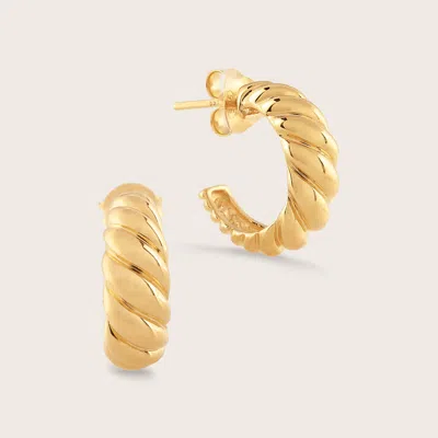 Pajure 18k Gold Vermeil Croissant Hoop Earrings