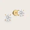 Pajure 2 Ct 18k Gold Lab Grown Diamond Solitaire Stud Earrings In Gold