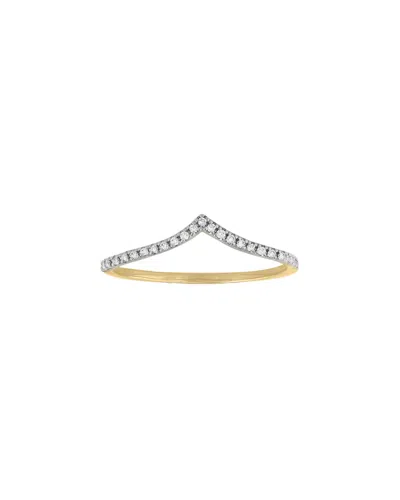 PAJURE FINE JEWELRY PAJURE FINE JEWELRY 14K 0.10 CT. TW. LAB-GROWN DIAMOND WISHBONE STACKING RING