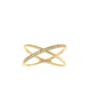 Pajure Fine Jewelry 14k 0.10 Ct. Tw. Lab-grown Diamond X Ring