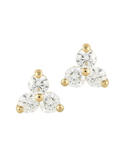 Pajure Fine Jewelry 14k 0.24 Ct. Tw. Lab-grown Diamond Triplet Studs In Gold