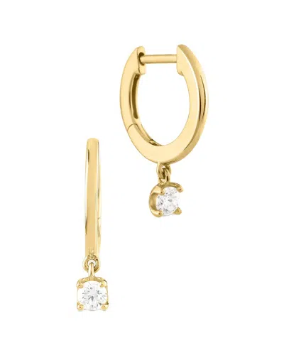 Pajure Fine Jewelry 14k 0.28 Ct. Tw. Lab-grown Diamond Drop Huggie Hoops In Gold