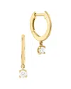 Pajure Fine Jewelry 14k 0.28 Ct. Tw. Lab-grown Diamond Drop Huggie Hoops