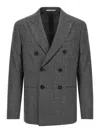 Pal Zileri Check Pattern Notch Lapel Blazer In Gray