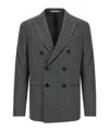 Pal Zileri Check Pattern Notch Lapel Blazer In Gray