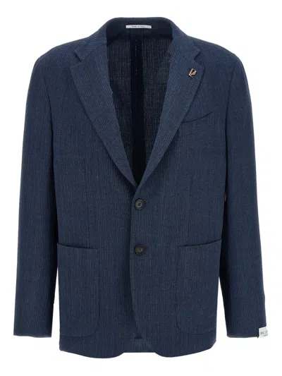 Pal Zileri Brera Pinstripe Single-breasted Blazer In Blue