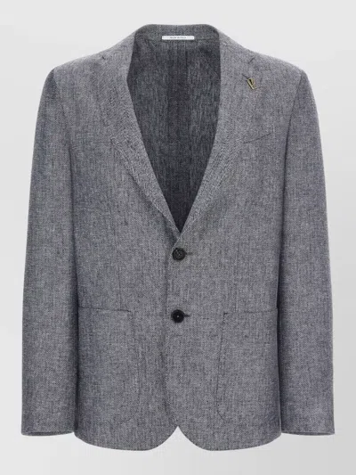 Pal Zileri Brera Single Breasted Blazer Notch Lapel In Gray