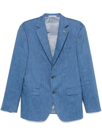 Pal Zileri Brooch Detail Blazer In Blue