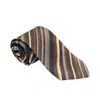 Pal Zileri Brown Multicolor Striped Silk Tie In Multi