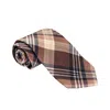 Pal Zileri Brown Plaid Wool-silk Tie In Brown