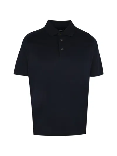 Pal Zileri Button Polo Shirt In Blue