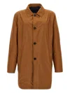 Pal Zileri Reversible Car Coat Front Pockets Long Sleeves In Brown
