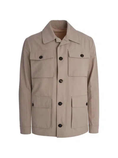 Pal Zileri Buttoned Pocket Field Jacket In Neutral