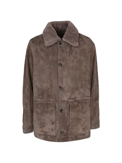Pal Zileri Button-up Coat In Brown