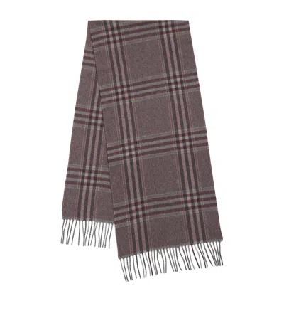 Pal Zileri Cashmere Check Scarf In Red