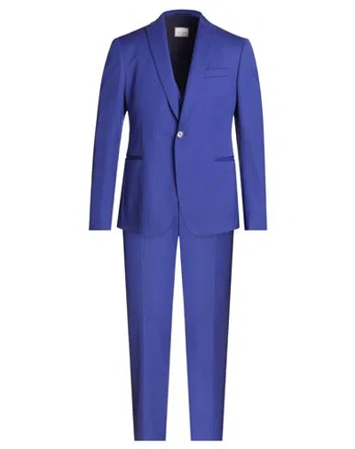 Pal Zileri Cerimonia Man Suit Bright Blue Size 50 Wool, Elastane