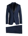 Pal Zileri Cerimonia Man Suit Navy Size 50 Wool, Polyester In Blue