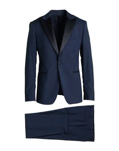 Pal Zileri Cerimonia Man Suit Navy Size 40 Wool, Elastane, Polyester In Blue