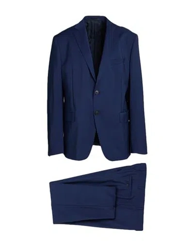 Pal Zileri Cerimonia Man Suit Navy Size 50 Wool, Silk In Blue