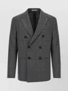 Pal Zileri Check Pattern Notch Lapel Blazer In Gray