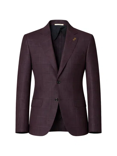 Pal Zileri Check-pattern Notched-lapel Blazer In Purple