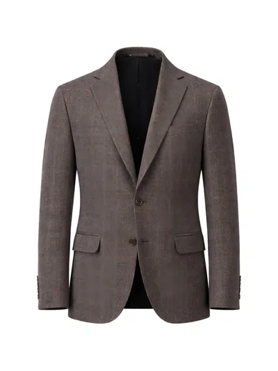 Pal Zileri Check-pattern Notched-lapel Jacket In Brown