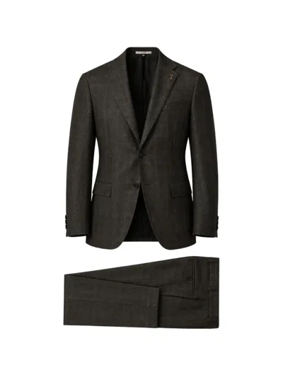 Pal Zileri Check-pattern Single-breasted Suit In Gray