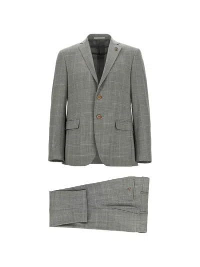 Pal Zileri Check-pattern Suit In Gray