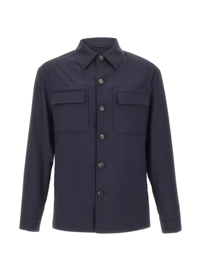 Pal Zileri Chest Pocket Button Jacket In Blue