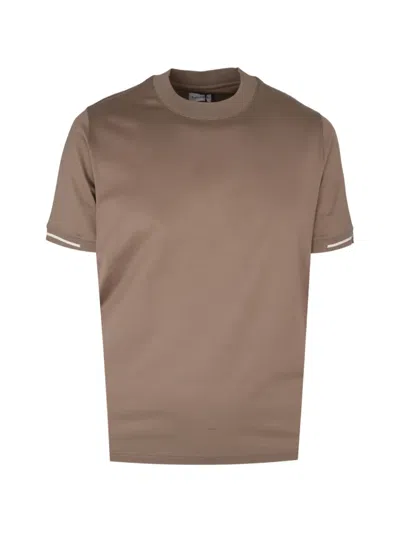 Pal Zileri Contrast-trim T-shirt In Brown