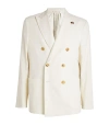 PAL ZILERI COTTON-BLEND DOUBLE-BREASTED BLAZER