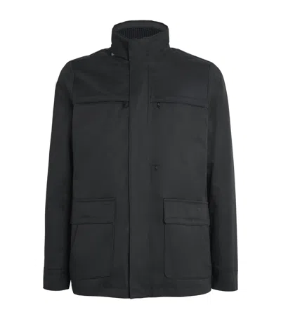 Pal Zileri Cotton-blend Field Jacket In Black