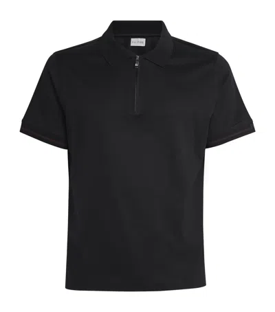 Pal Zileri Cotton Half-zip Polo Shirt In Black