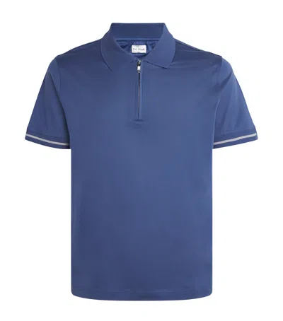 Pal Zileri Cotton Half-zip Polo Shirt In Blue