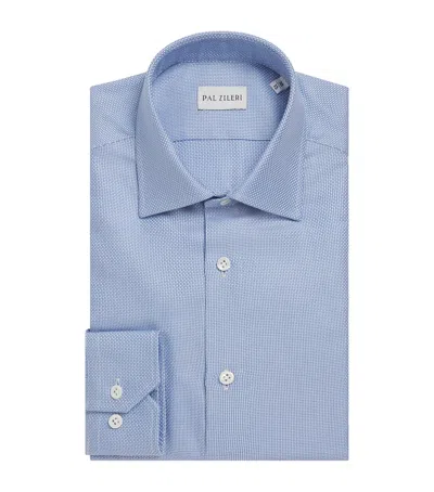 Pal Zileri Cotton Jacquard Shirt In Blue