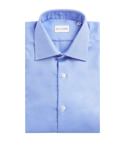 Pal Zileri Cotton Jacquard Shirt In Blue