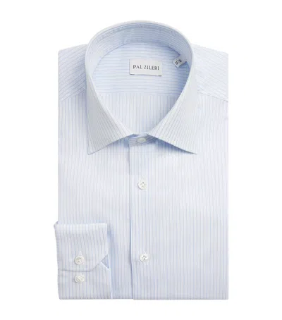 Pal Zileri Cotton Stripe Shirt In Blue