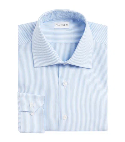Pal Zileri Cotton Stripe Shirt In Blue
