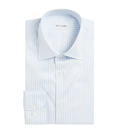 Pal Zileri Cotton Stripe Shirt In Blue